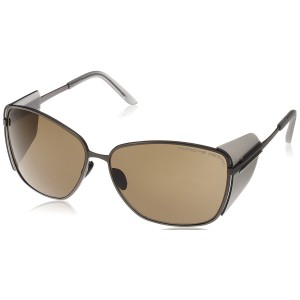 Porsche Design P8599-A Women's Titanium Gunmetal  Brown Lens Sunglasses